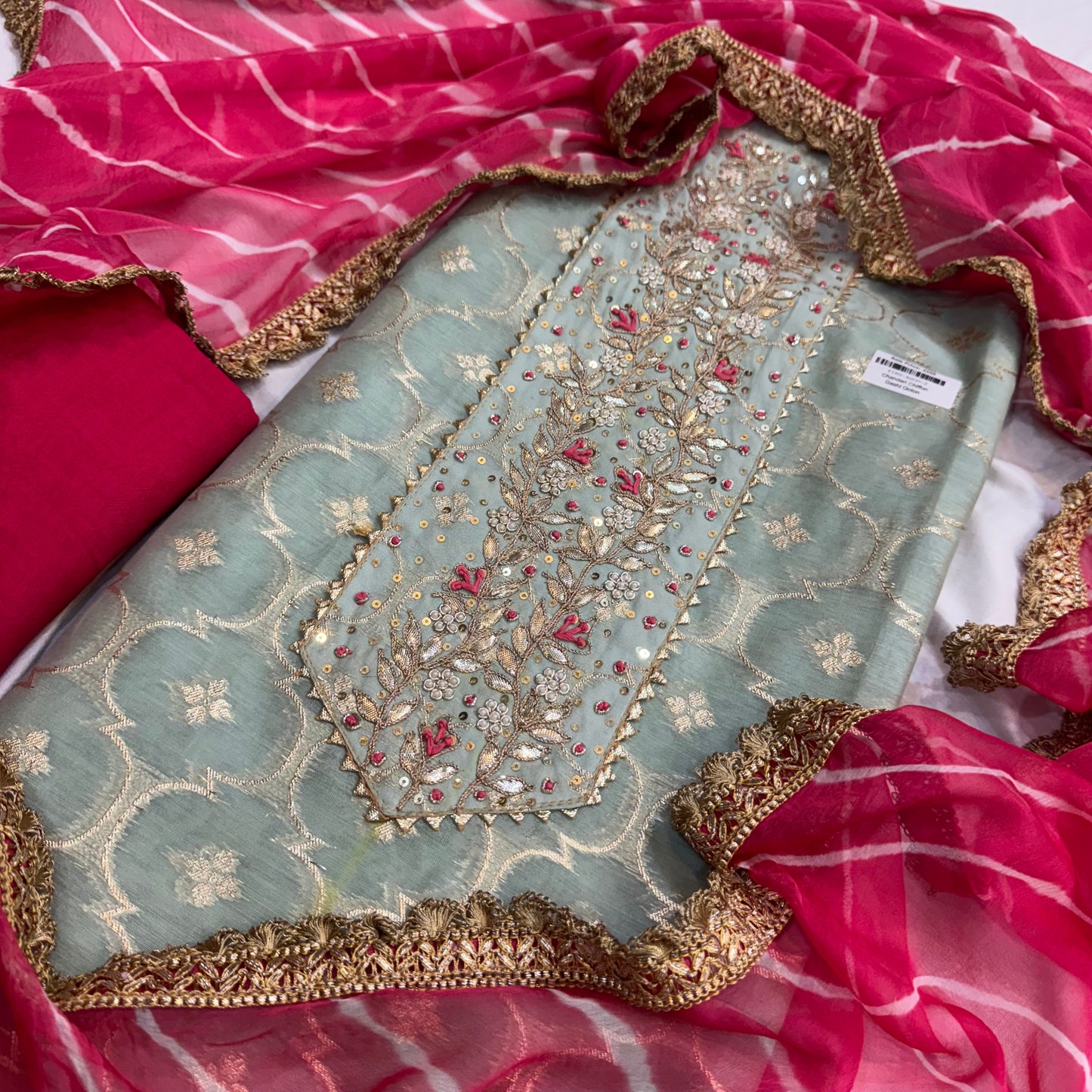 Embroidered Chanderi Suit