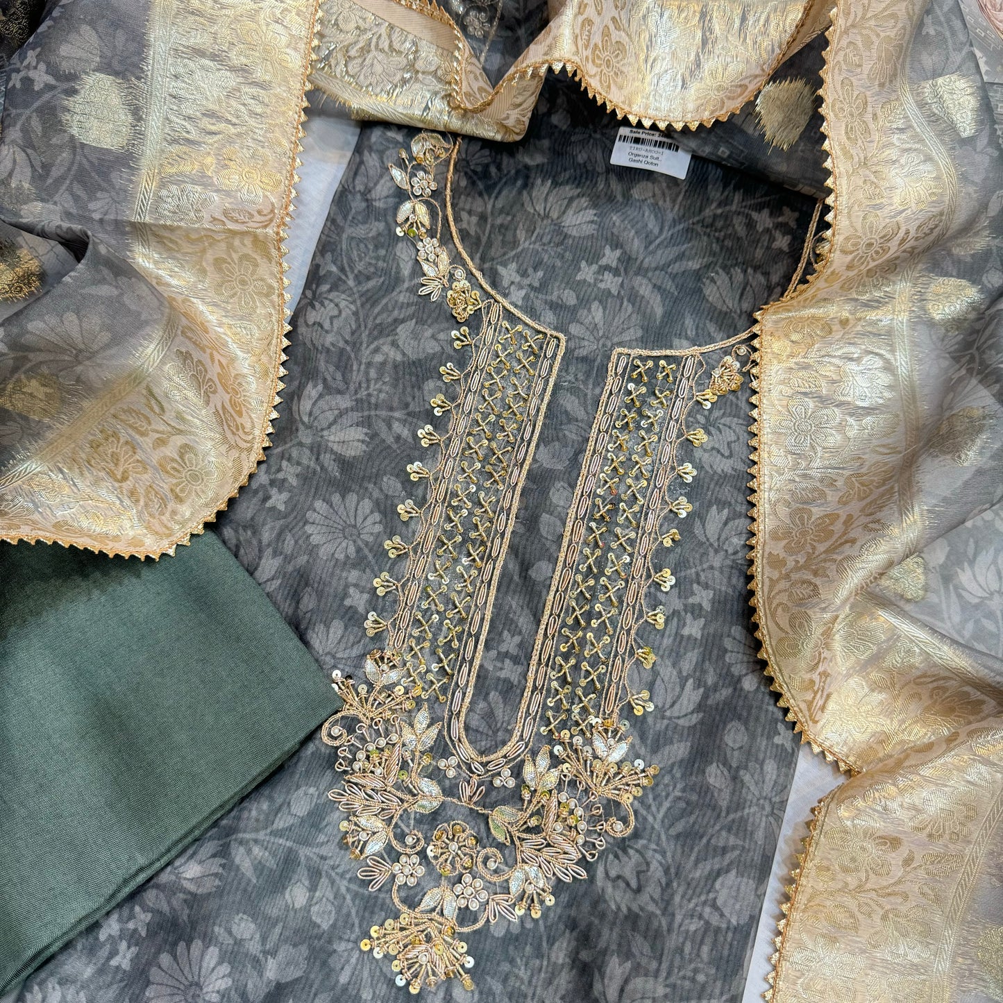 Embroidered Organza Suit