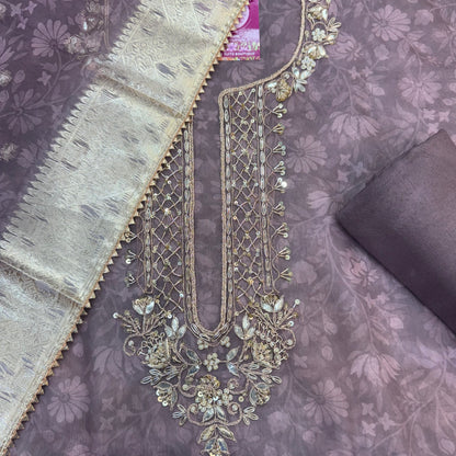 Embroidered Organza Suit