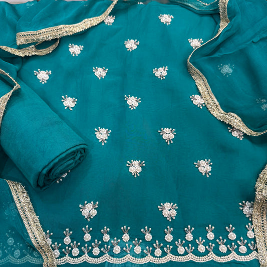 Beautiful Pearl Work Georgette Suit