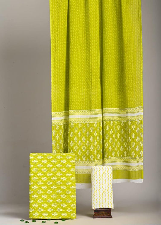 Jaipuri Cotton Suit With Cotton Dupatta