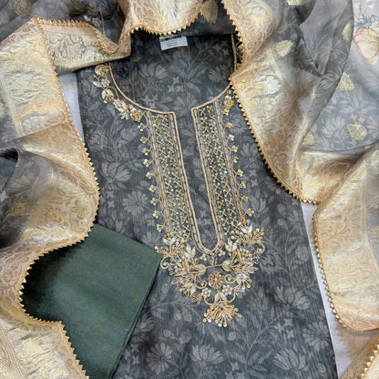 Embroidered Organza Suit