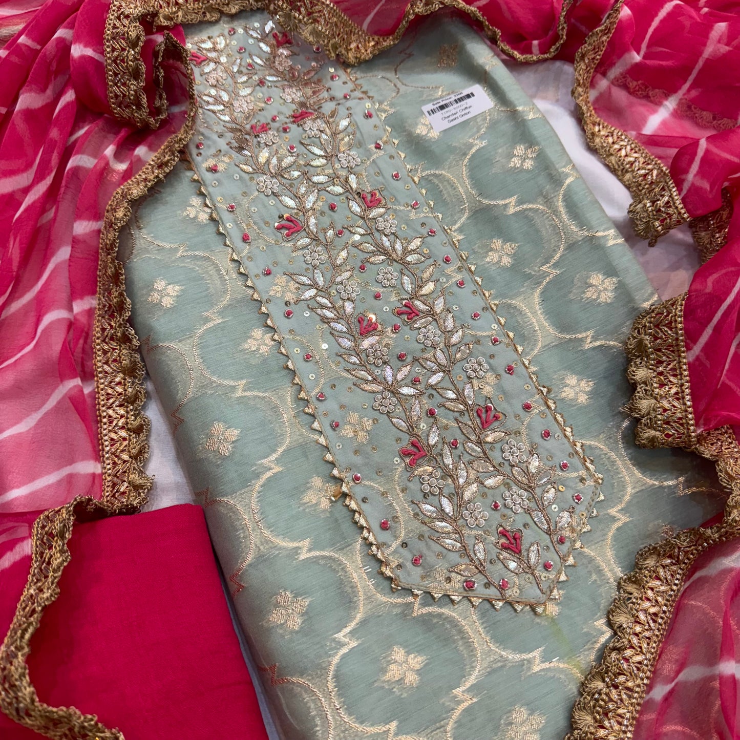 Embroidered Chanderi Suit