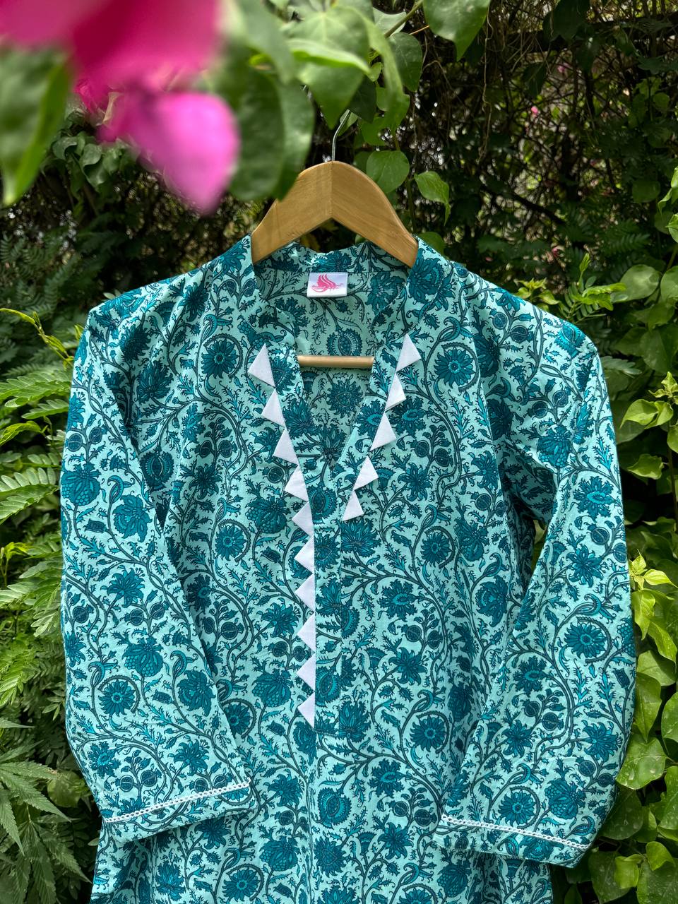 Chinese Collar Kurta With Neck Design